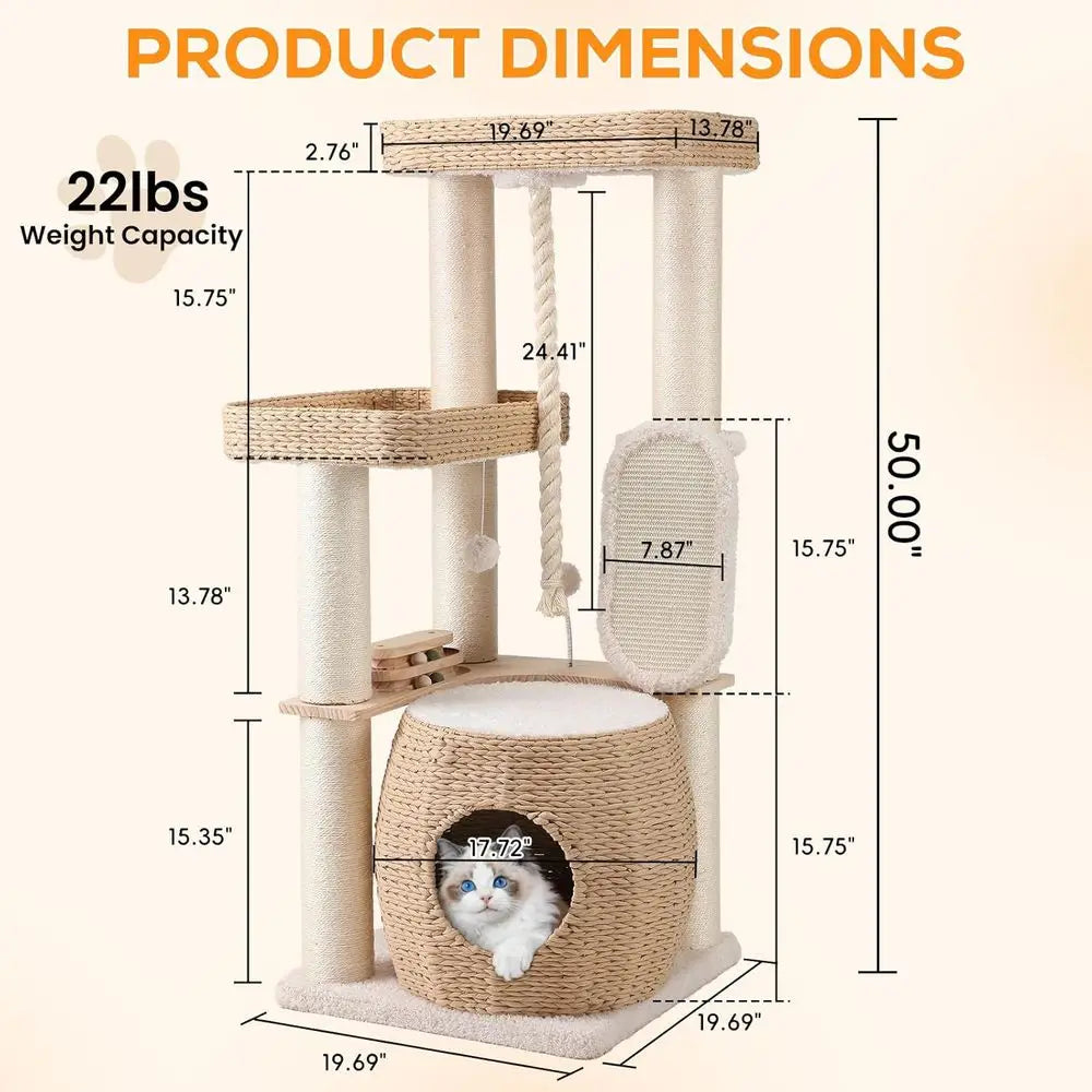 Luxury Cat Tree Tower Heavy Duty Multi Level Condo