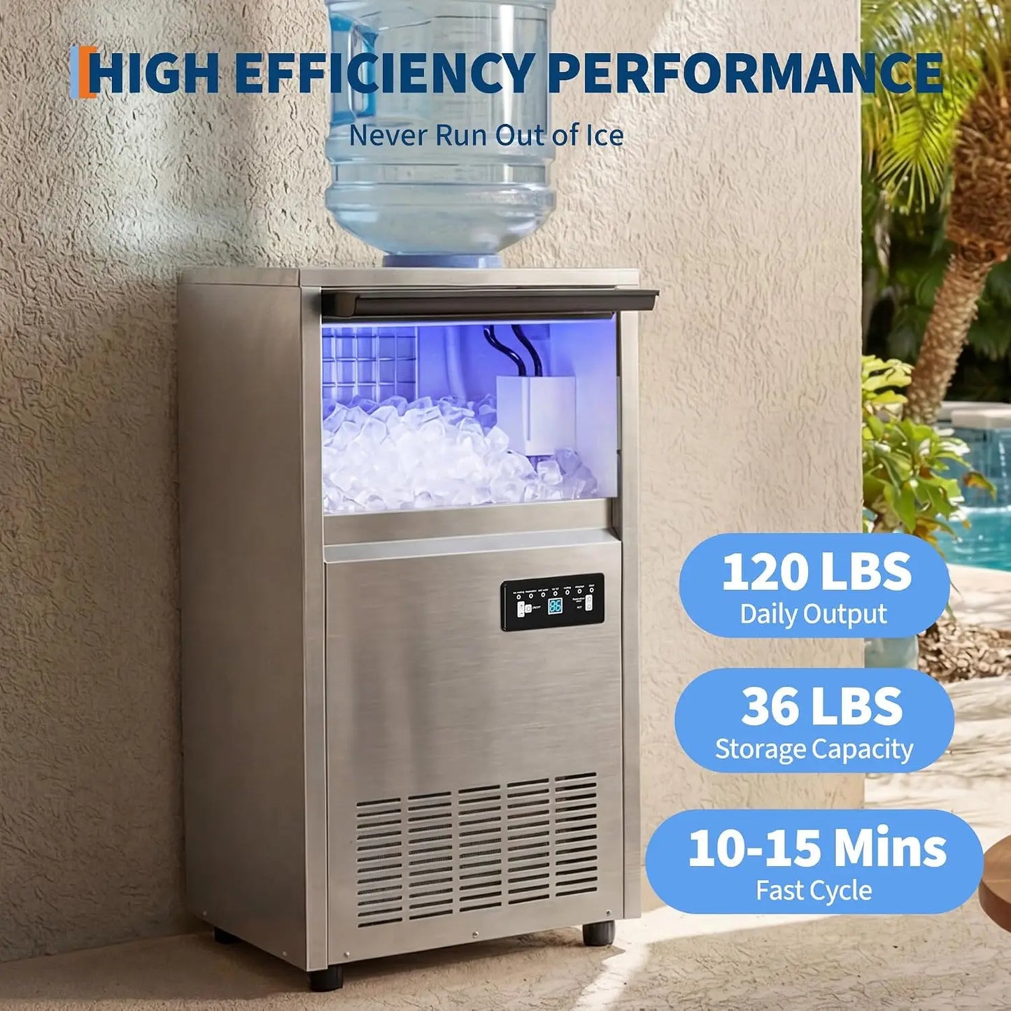 Commercial Ice Maker Self Cleaning Restaurant Home