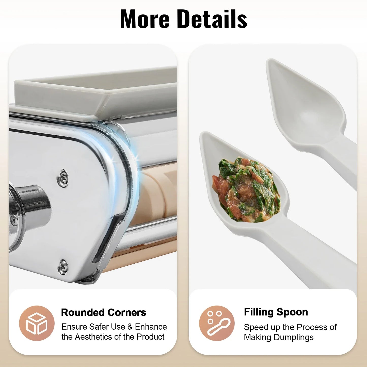 Stainless Steel Pasta Roller Cutter Kit For Stand Mixer