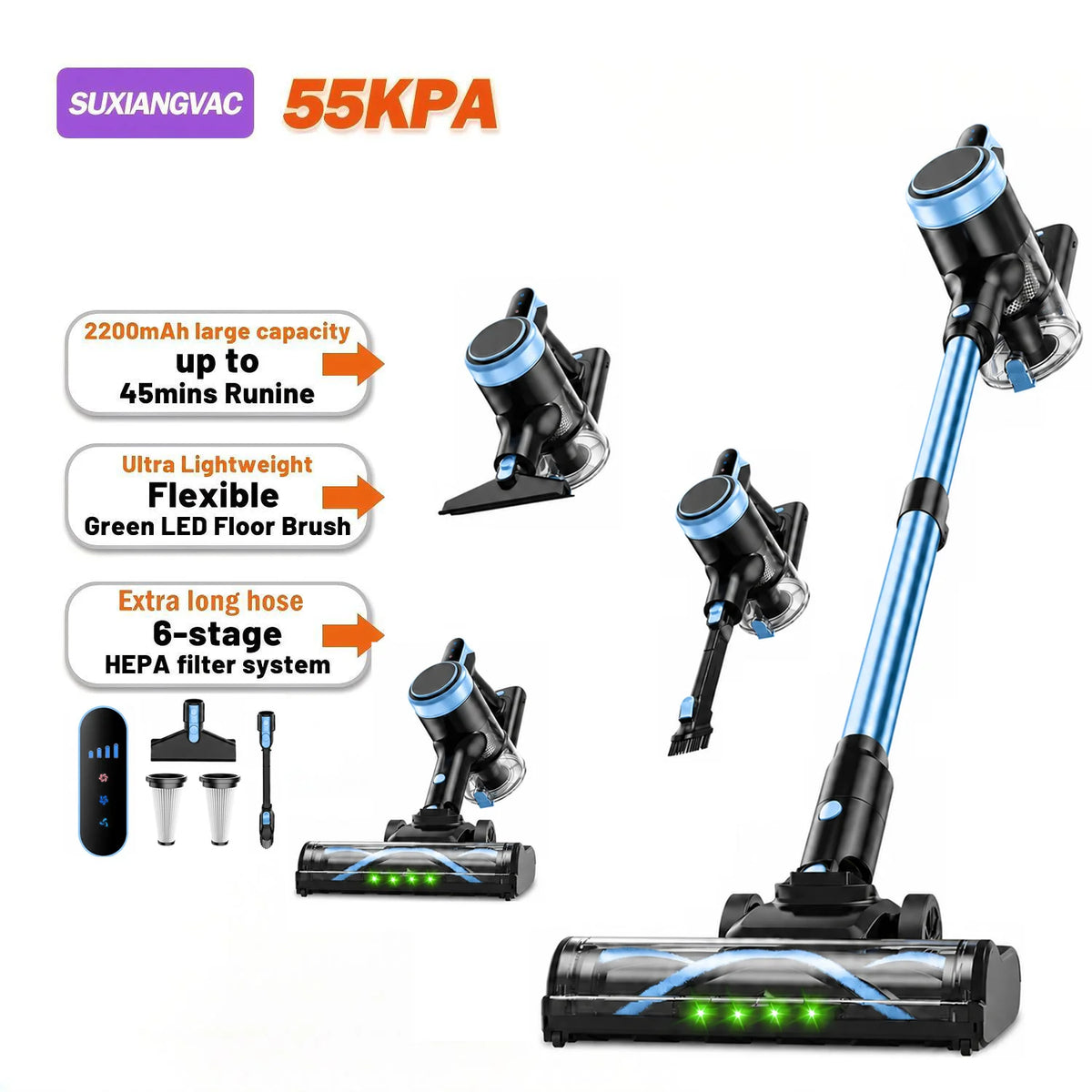 Suxiangvac Cordless Stick Vacuum Cleaner For Home And Pet