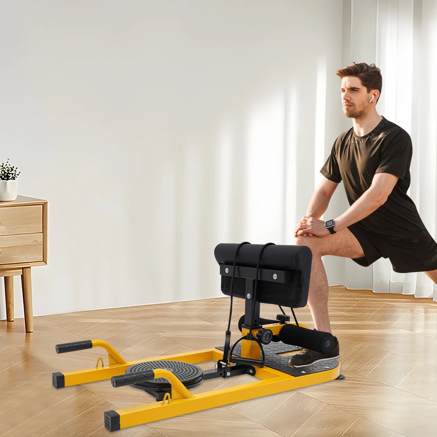Deep Squat Trainer With Adjustable Back Support And Leg Hook