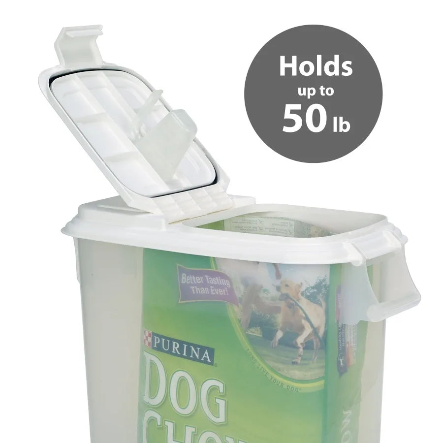 Roll Away Pet Food Storage With Wheels And Scoop