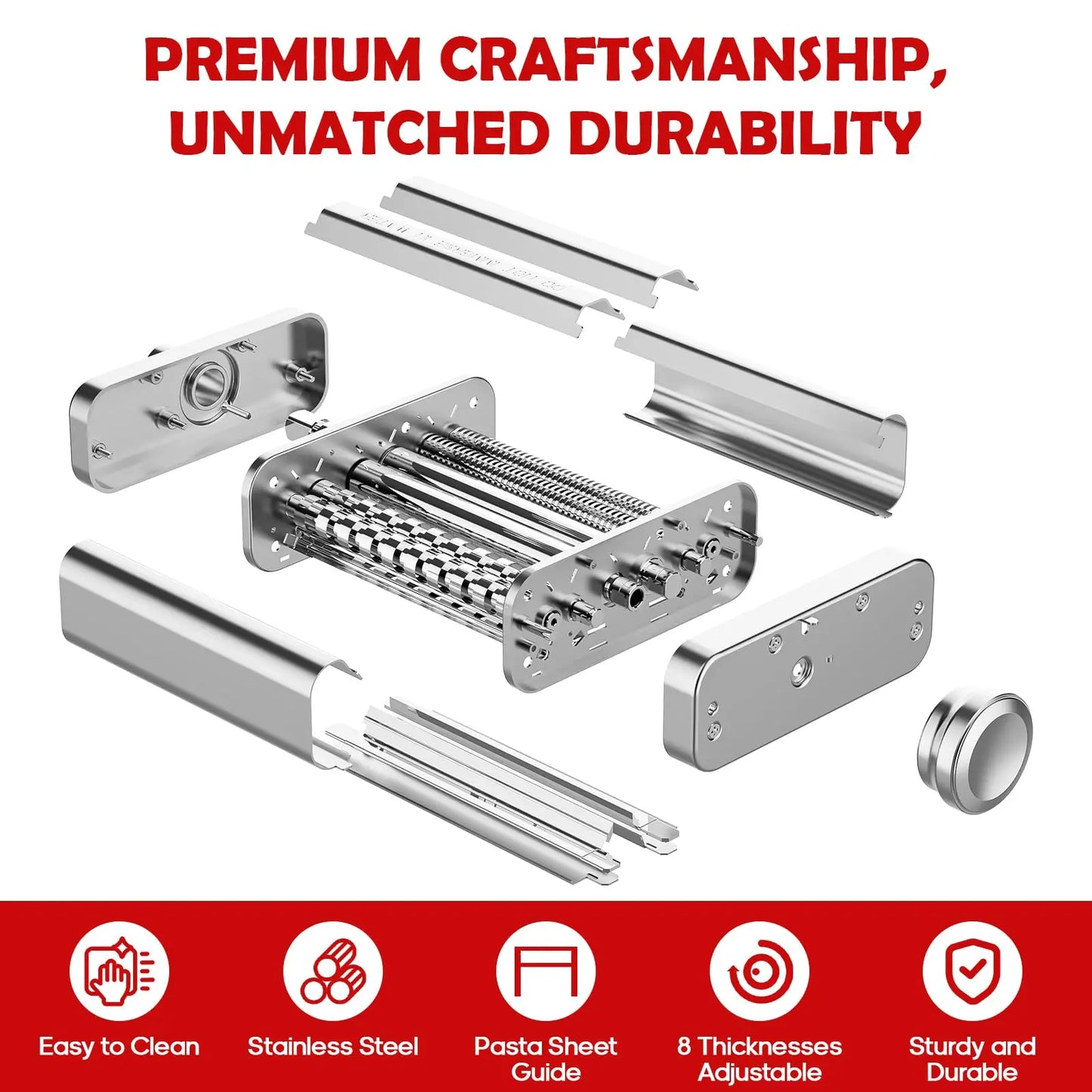 GVODE 3In1 Stainless Steel Pasta Attachment For KitchenAid