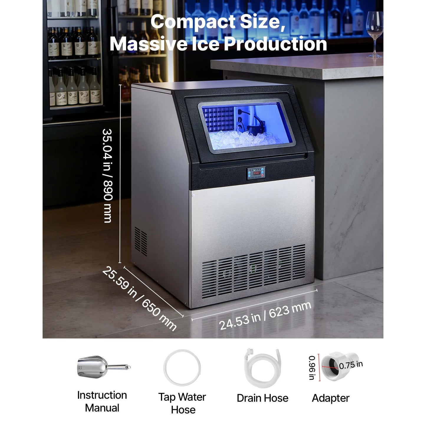 SucceBuy Commercial Ice Maker Machine 265 To 440lbs Per Day