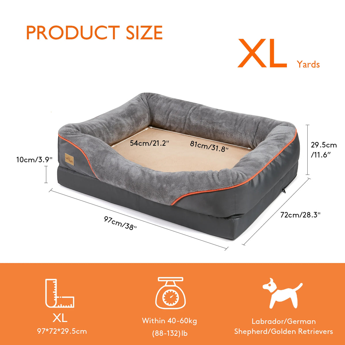 Bingopaw Fleece Dog Bed With Washable Waterproof Cover
