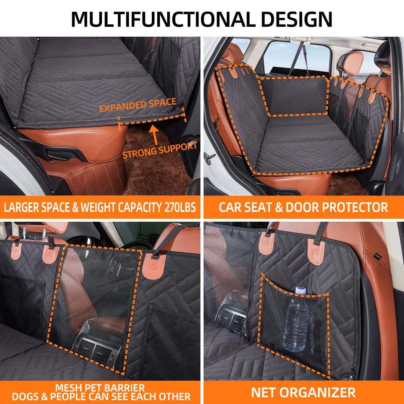Waterproof Dog Car Seat Cover Hammock Nonslip Back Seat