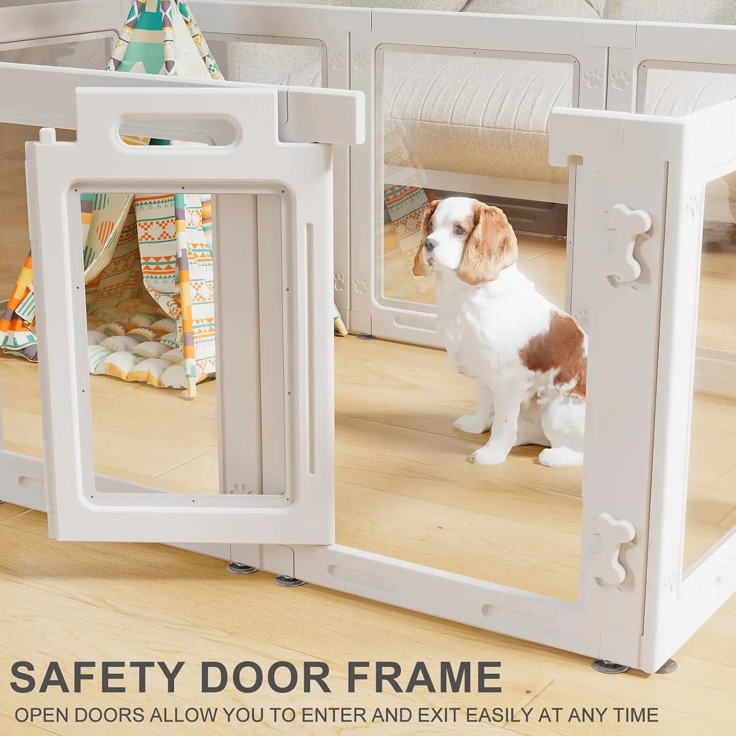 Clear Acrylic Dog Playpen With Door For Small Dogs