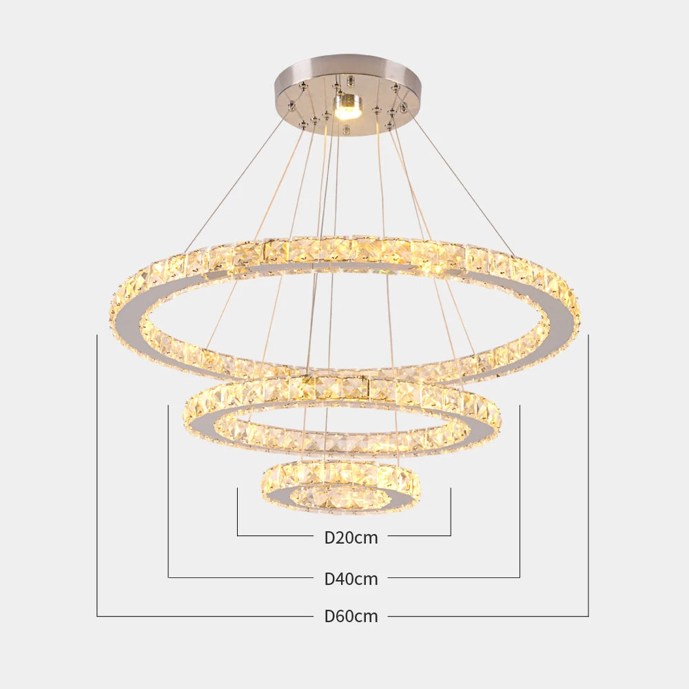 GreeLustr Crystal Pendant Led Dimmable Chandelier