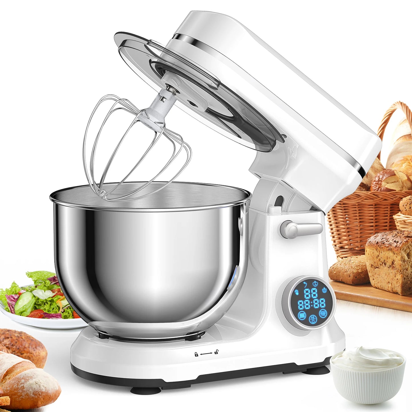 Biolomix Kitchen Stand Mixer OLED Screen With Accessories