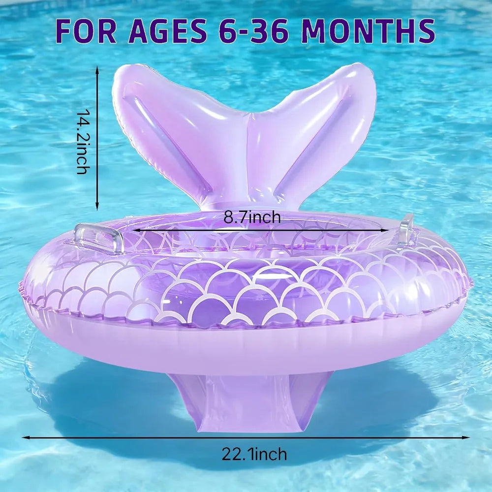 Mermaid Baby Pool Float For Toddlers Safe Fun Pool Ring