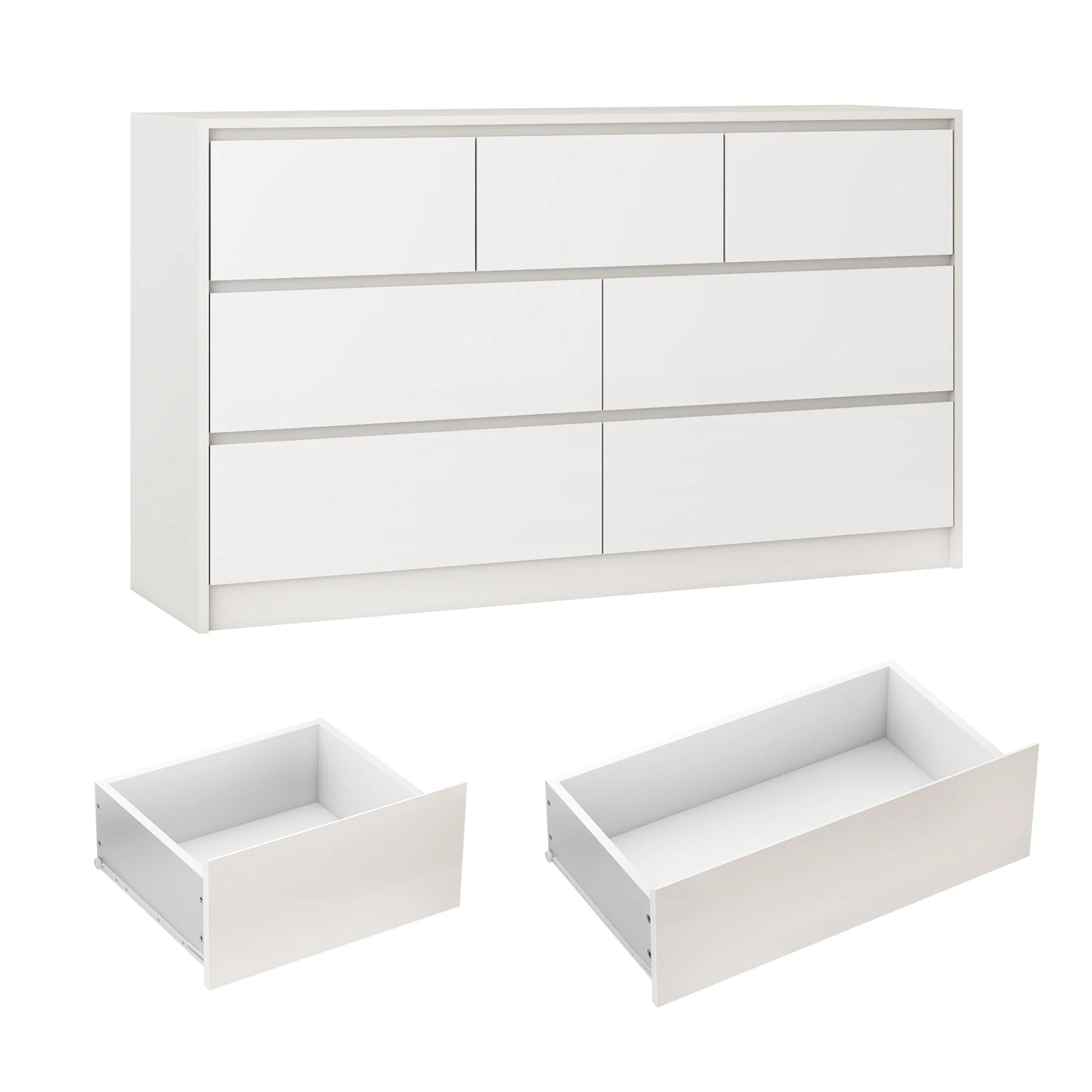 QiaoShiRen 7 Drawer Dresser Modern Wood Chest