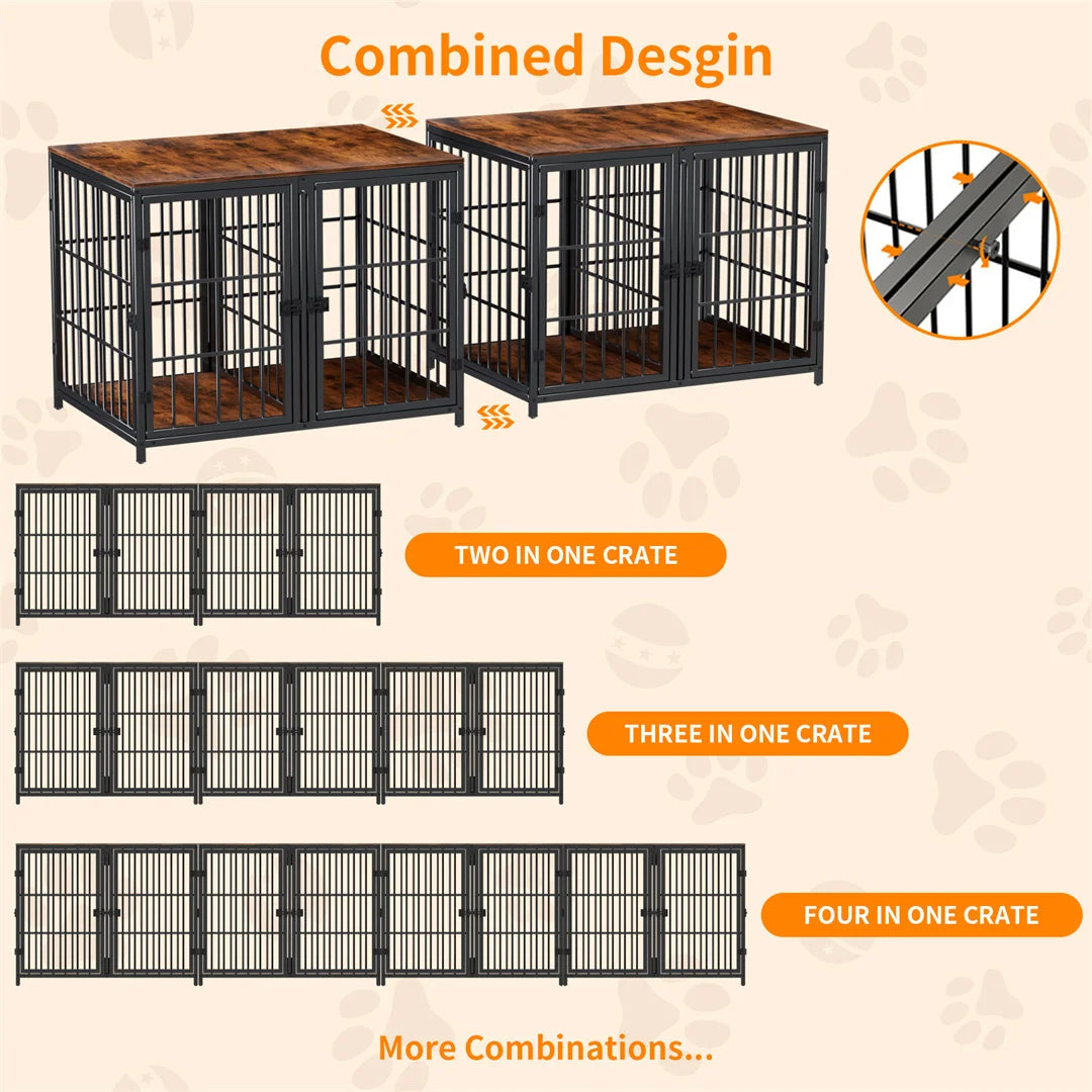 Bingopaw Heavy Duty Dog Crate Side Table Kennel