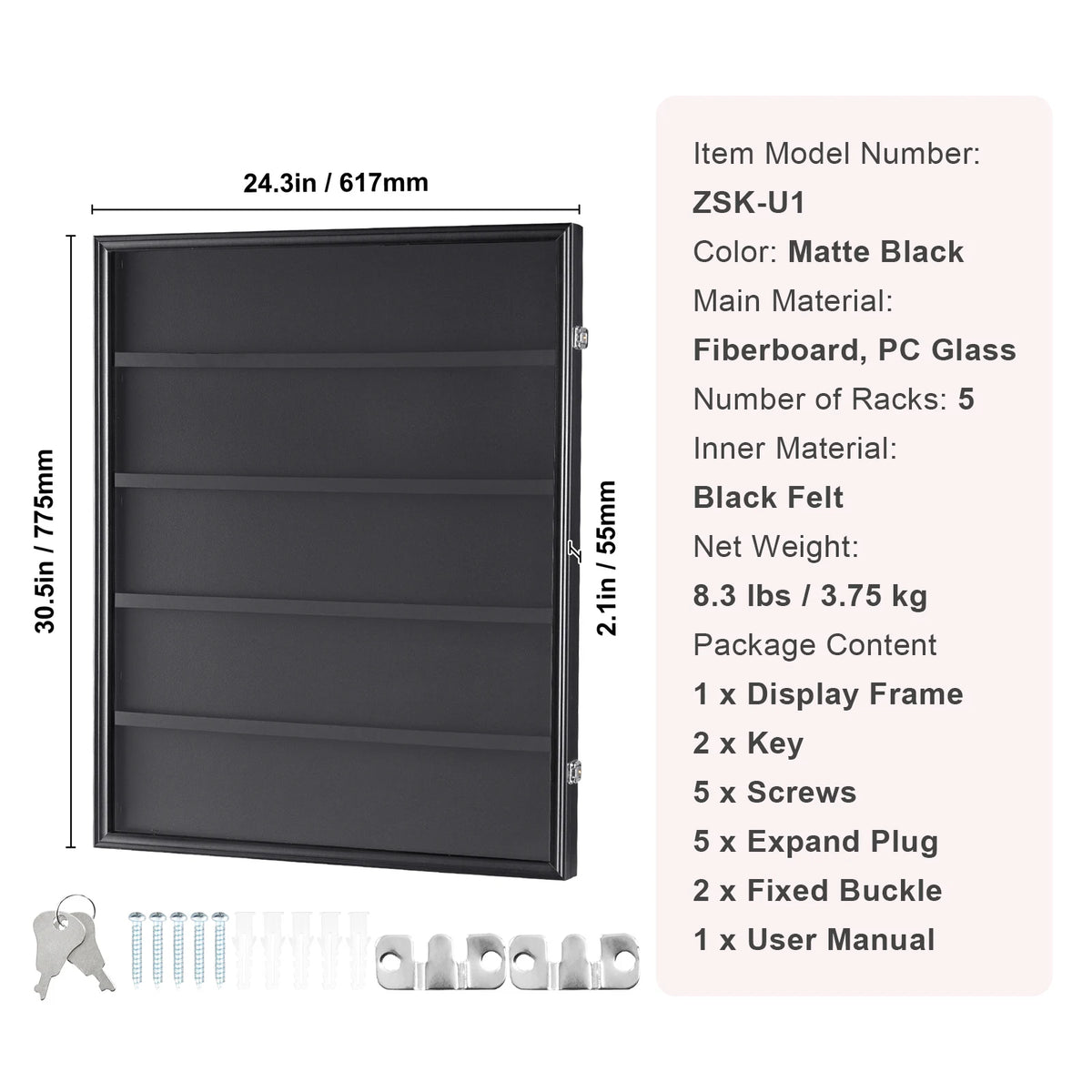 SucceBuy Lockable Jersey And Sports Card Display Frame