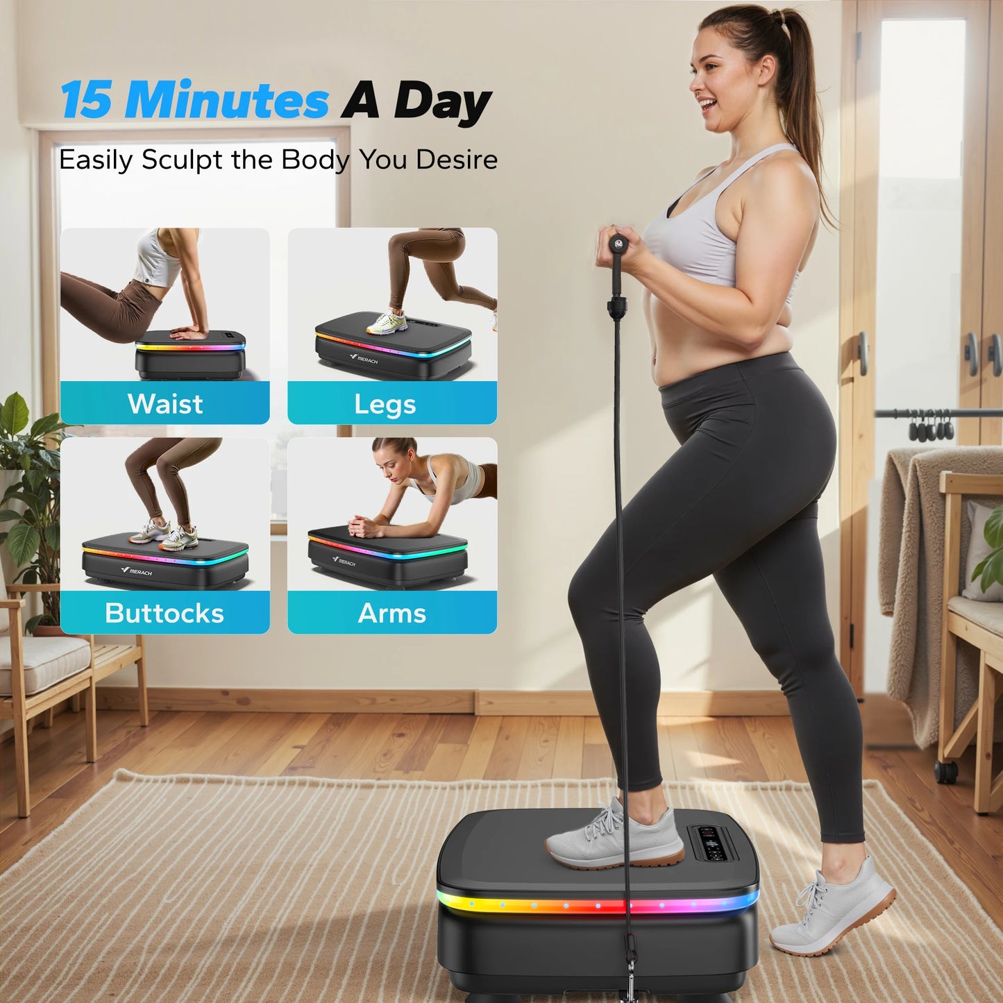 MERACH Vibration Plate Exercise Machine For Body Workout