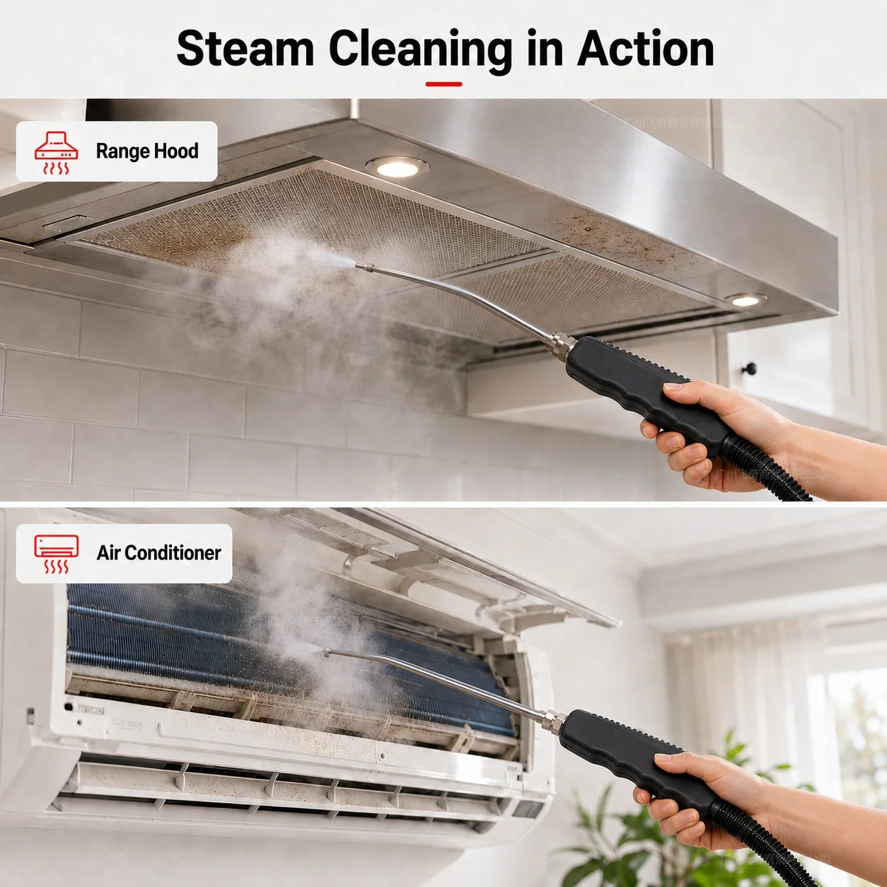 Portable High Pressure Steam Cleaner With Brush Heads