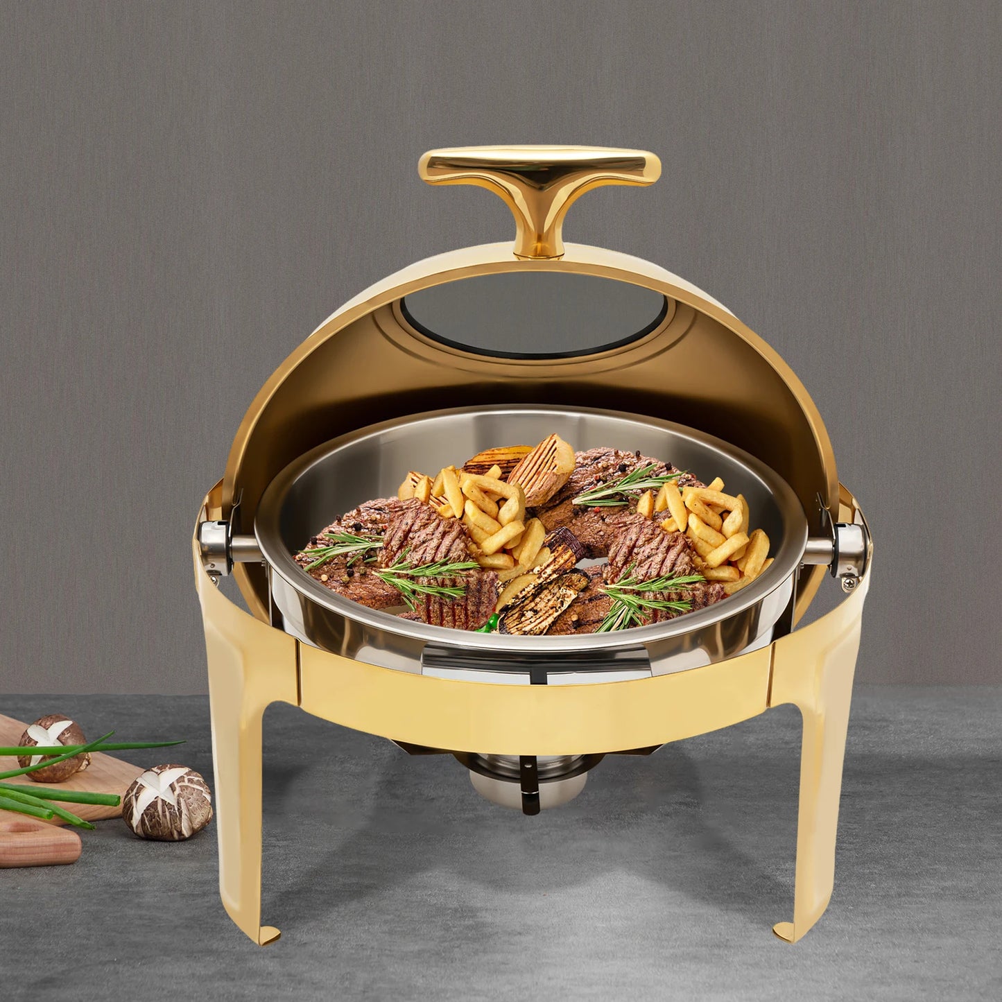 Round Chafing Dish Buffet Set Stainless Steel Warmer