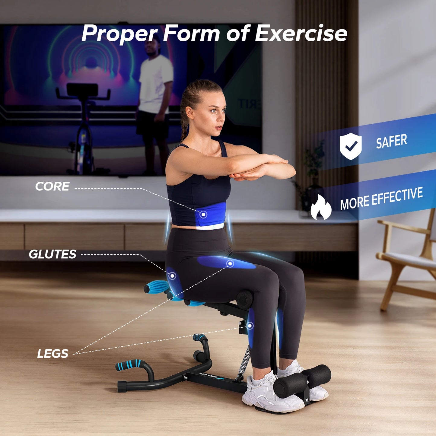 MERACH Deep Squat Machine Glutes Trainer For Core Workout