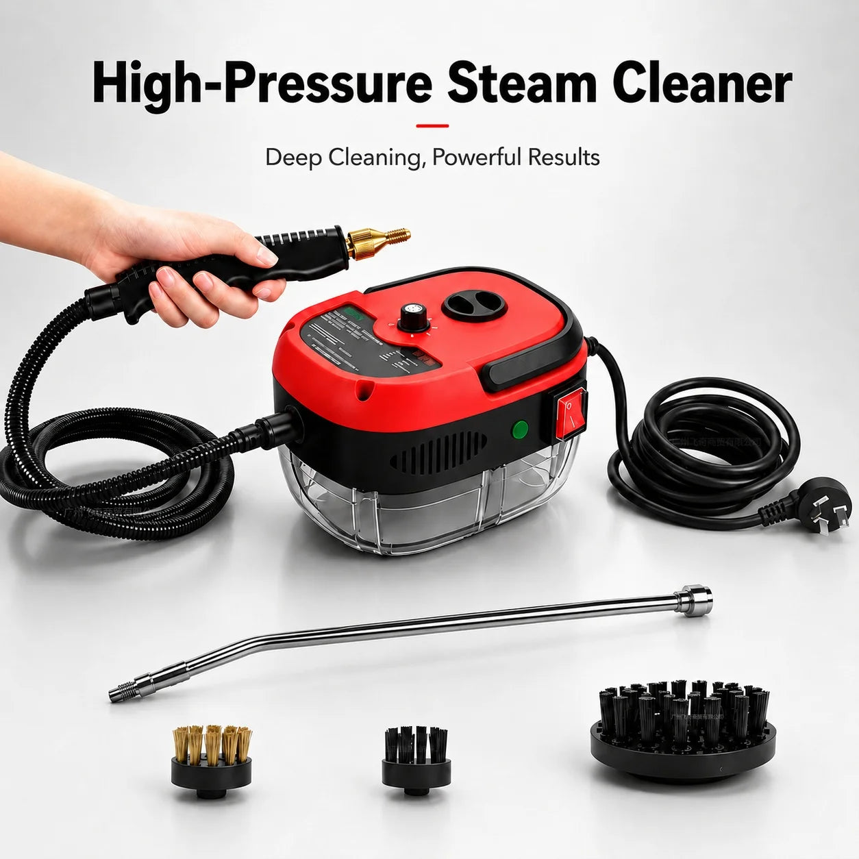 Portable High Pressure Steam Cleaner With Brush Heads