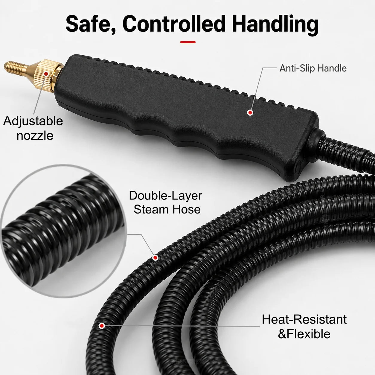 Portable High Pressure Steam Cleaner With Brush Heads