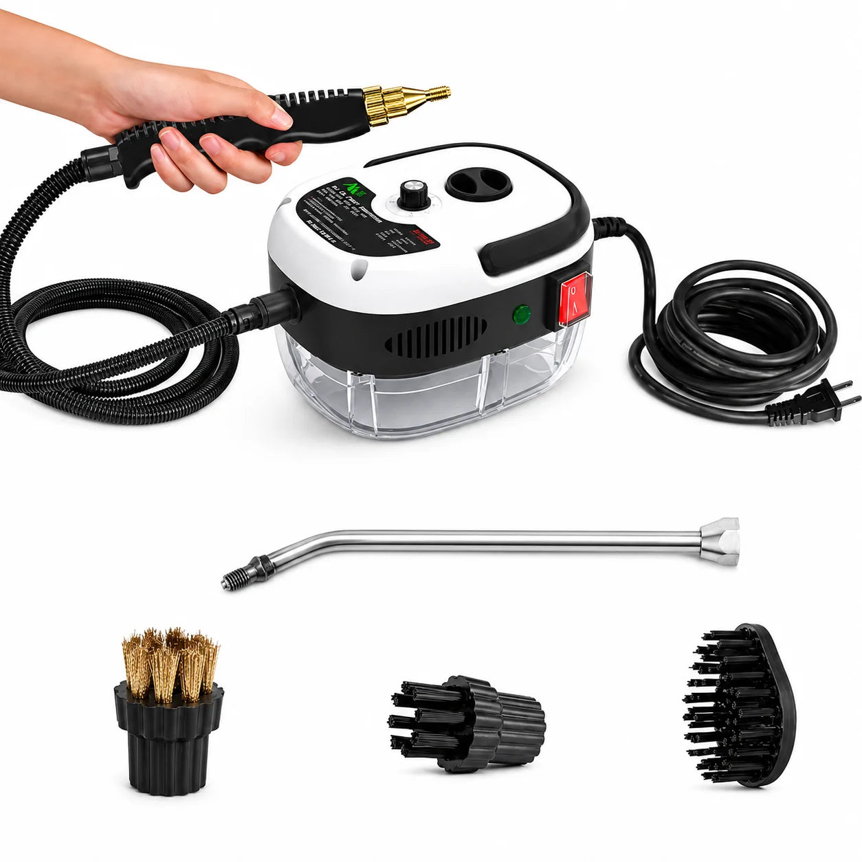 Portable High Pressure Steam Cleaner With Brush Heads