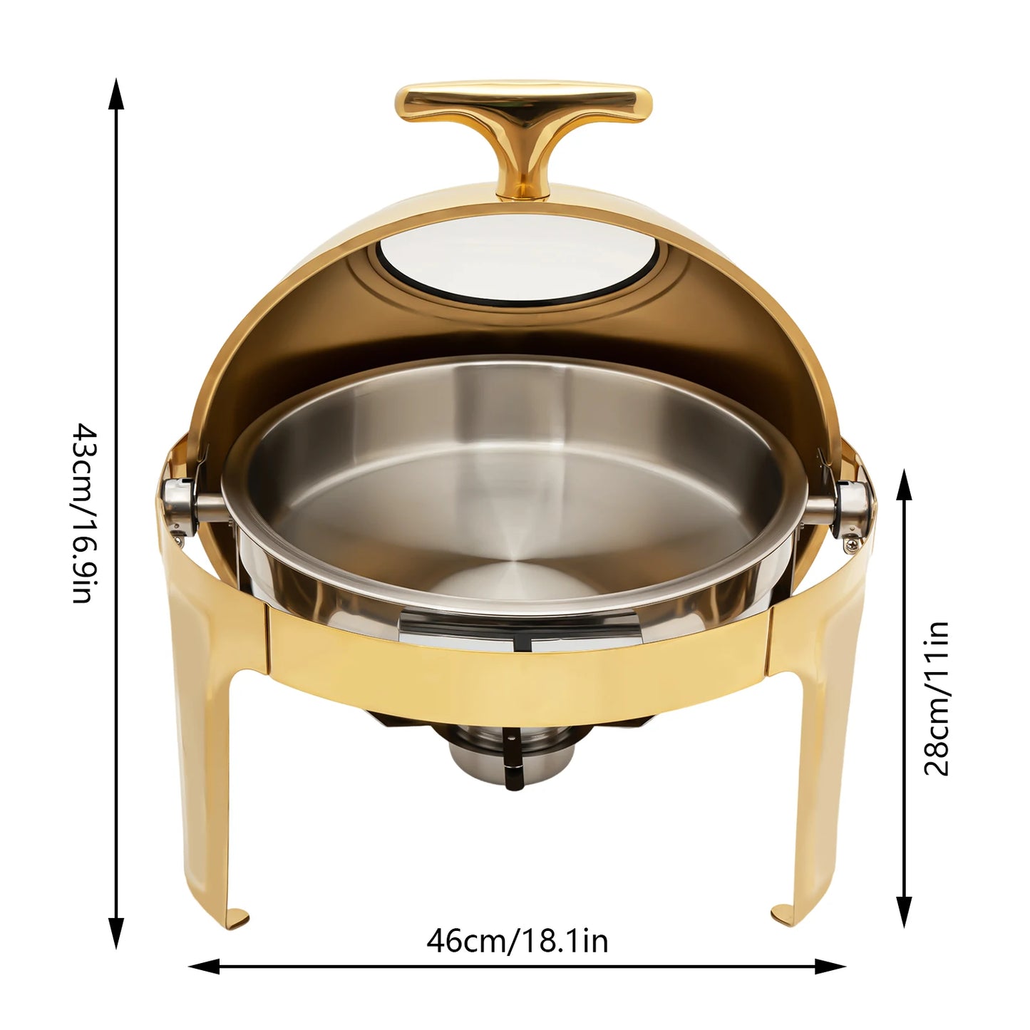 Round Chafing Dish Buffet Set Stainless Steel Warmer