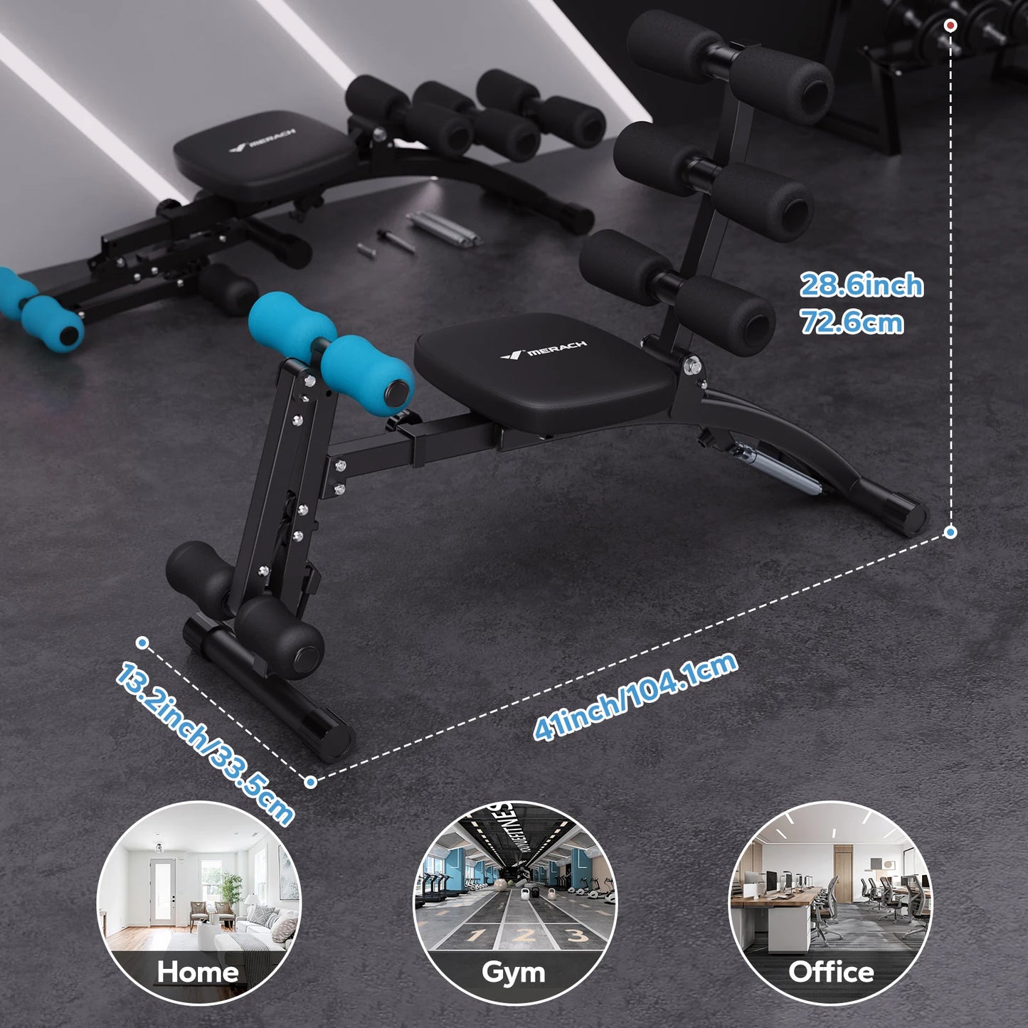 MERACH Ab Machine Multi Functional Adjustable Trainer