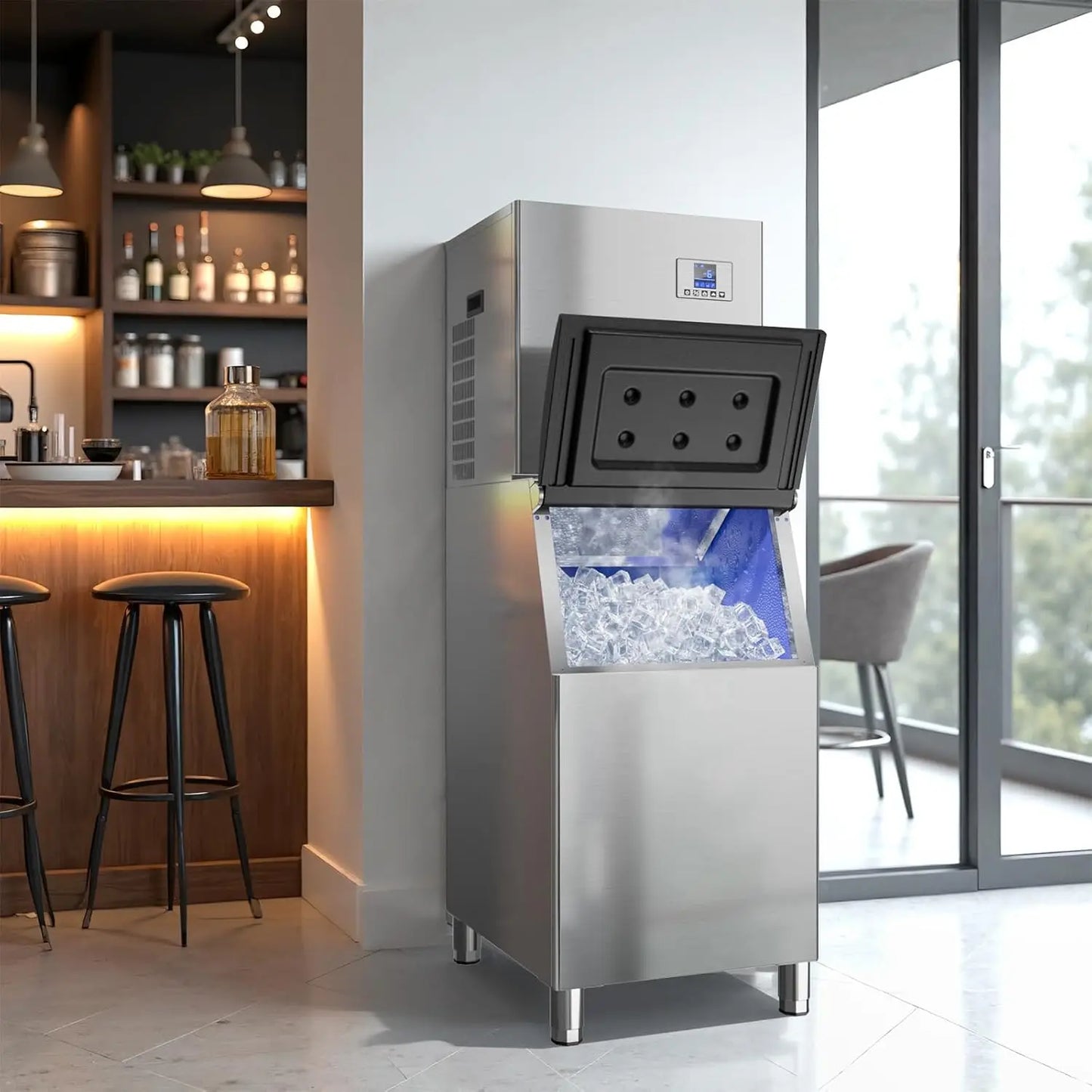 SHICU Commercial Ice Maker Featuring 680 Lbs Production