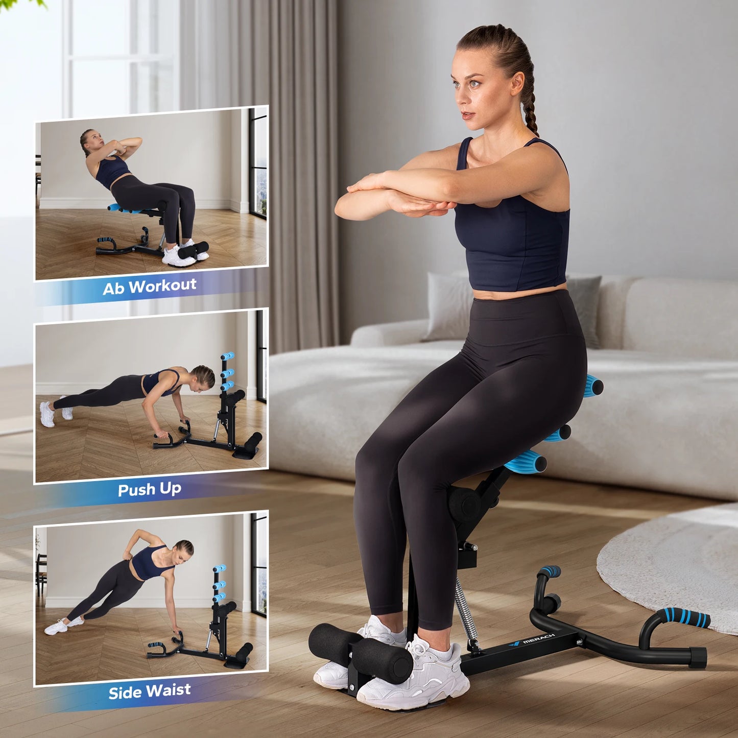 MERACH Deep Squat Machine Glutes Trainer For Core Workout