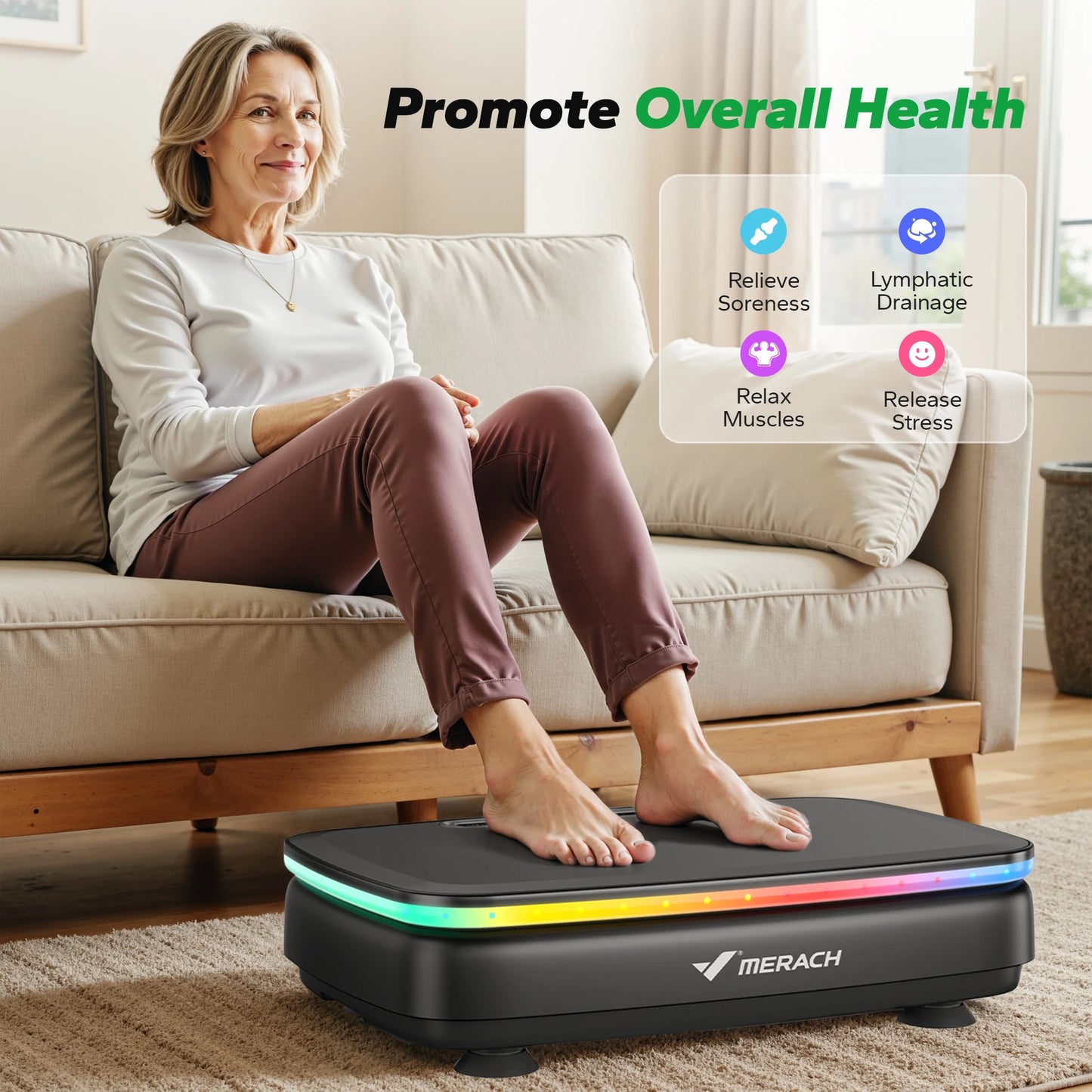 MERACH Vibration Plate Exercise Machine For Body Workout