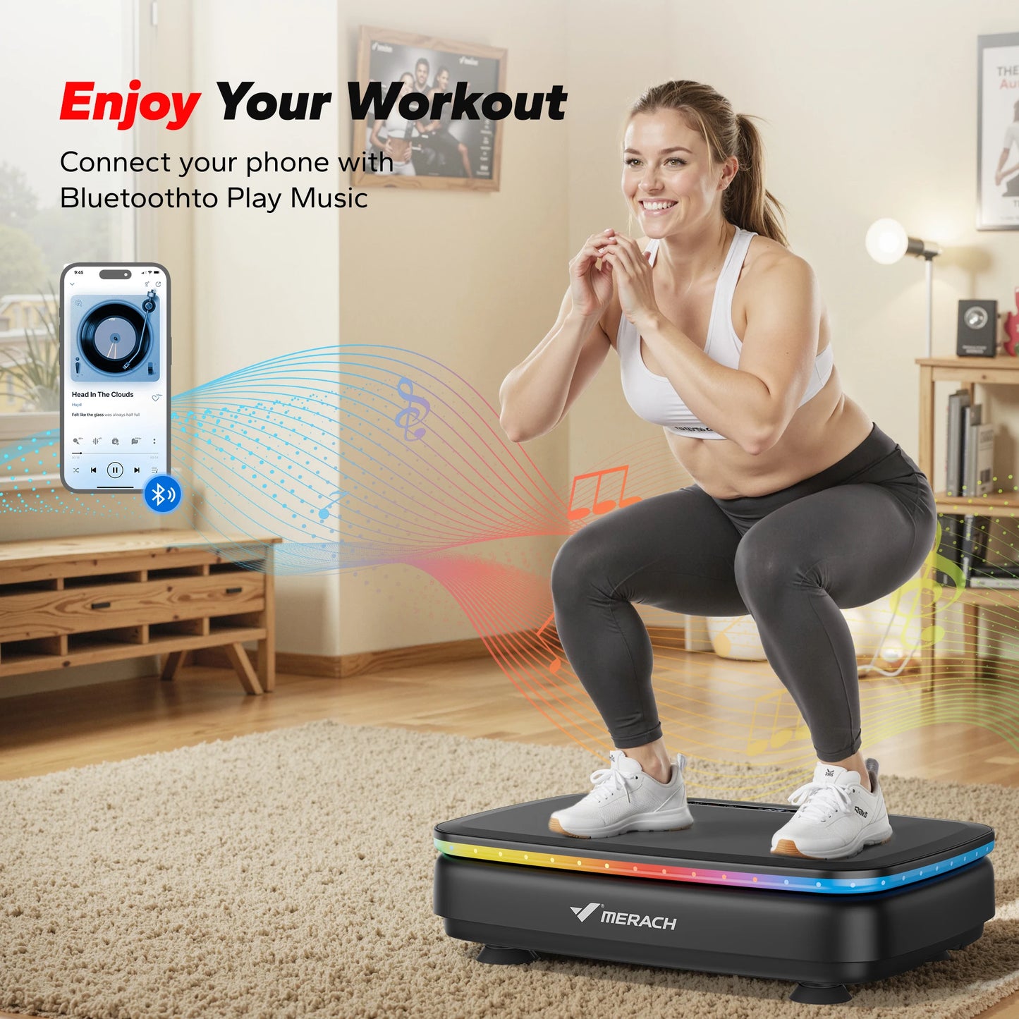 MERACH Vibration Plate Exercise Machine For Body Workout