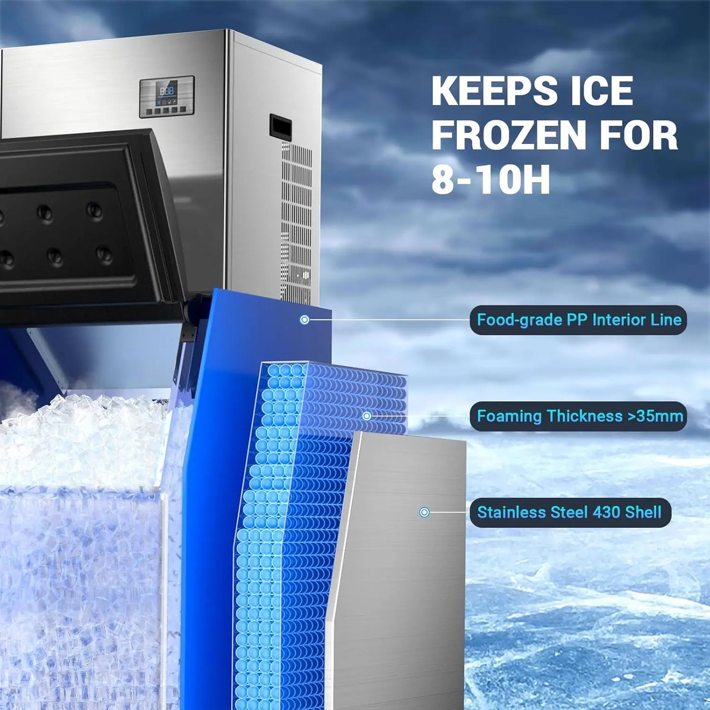 SHICU Commercial Ice Maker Featuring 680 Lbs Production