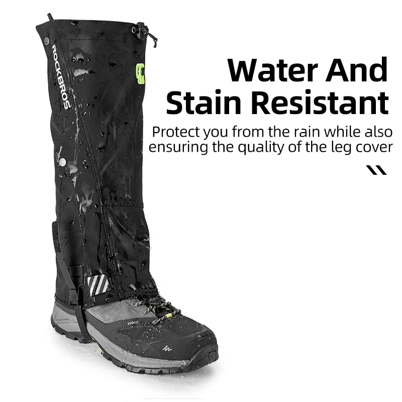 ROCKBROS Waterproof Leg Gaiters For Hiking And Skiing
