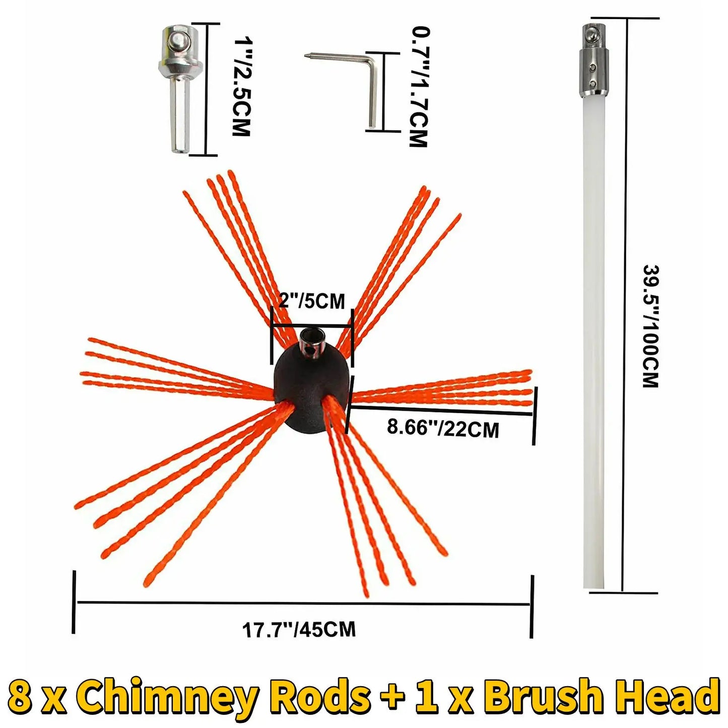 SucceBuy Chimney Sweep Kit With Drill Drive Rods