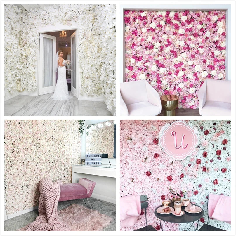 MEIHON Silk Rose Wall Backdrop for Weddings and Baby Showers