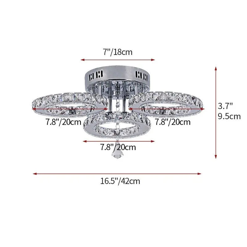 VETRULUS Modern Crystal LED Ceiling Chandelier
