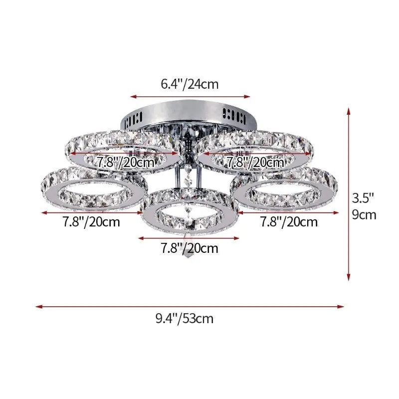 VETRULUS Modern Crystal LED Ceiling Chandelier