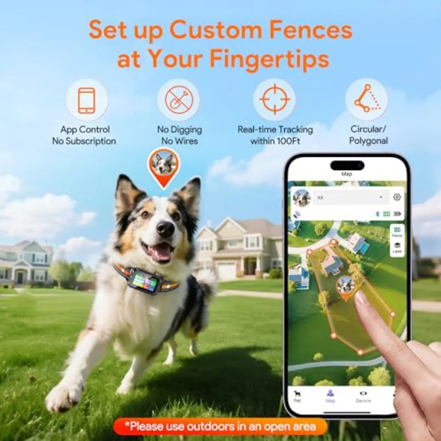 Outdoor GPS Wireless Dog Fence Collar Beep Vibration