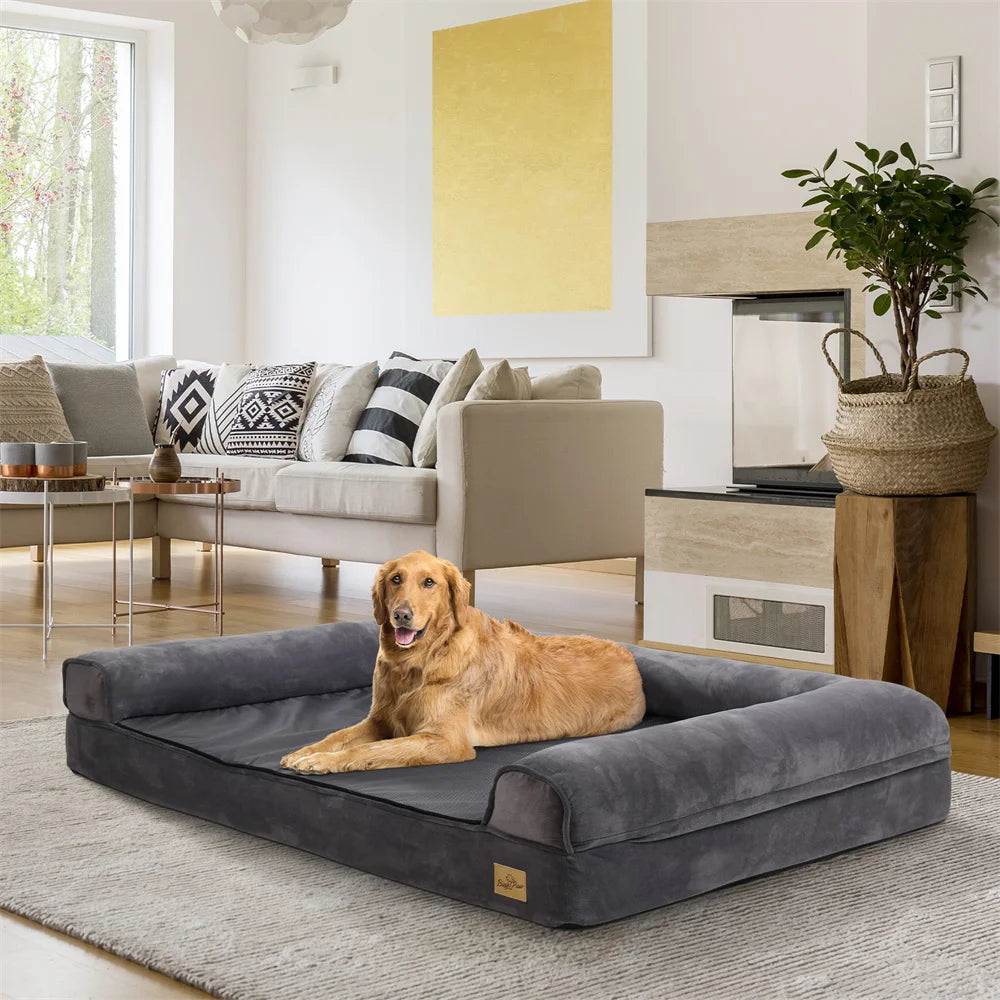 Borwort Orthopedic Calming Dog Bed with Removable Cover