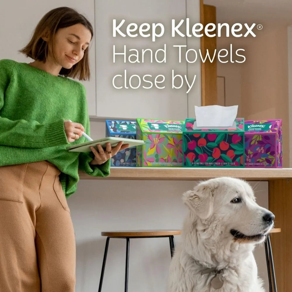 Disposable Paper Hand Towels, 6 Boxes, 60 Tissues per Box (360 Total), Soft & Absorbent, Fragrance Free