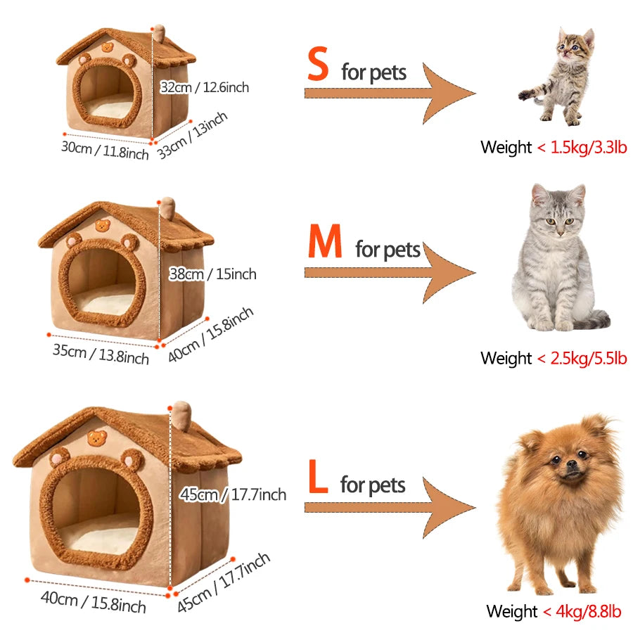 Foldable Pet House For Small Dogs And Cats Bed Cave