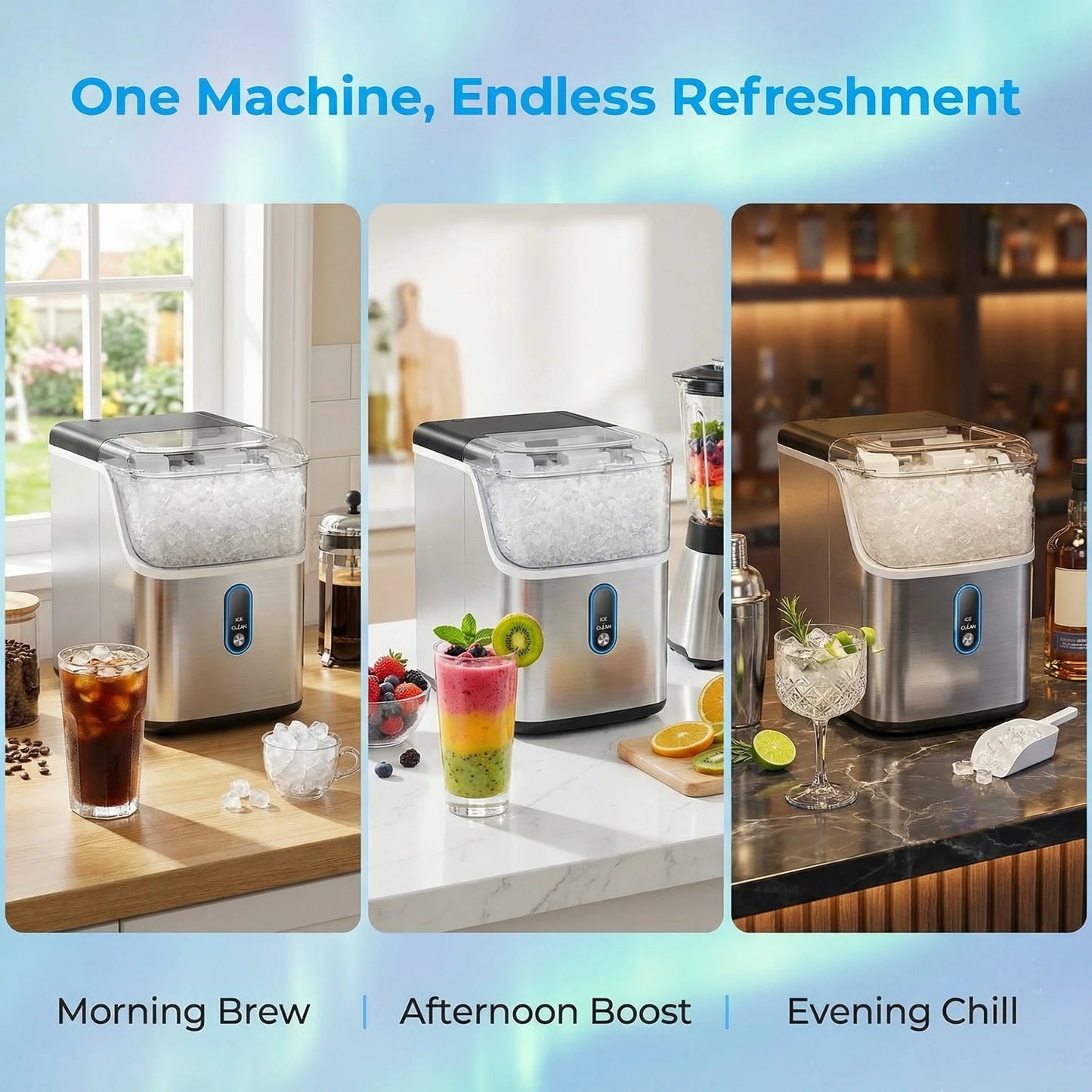Philergo 33 Lbs Nugget Ice Maker Countertop Self Cleaning