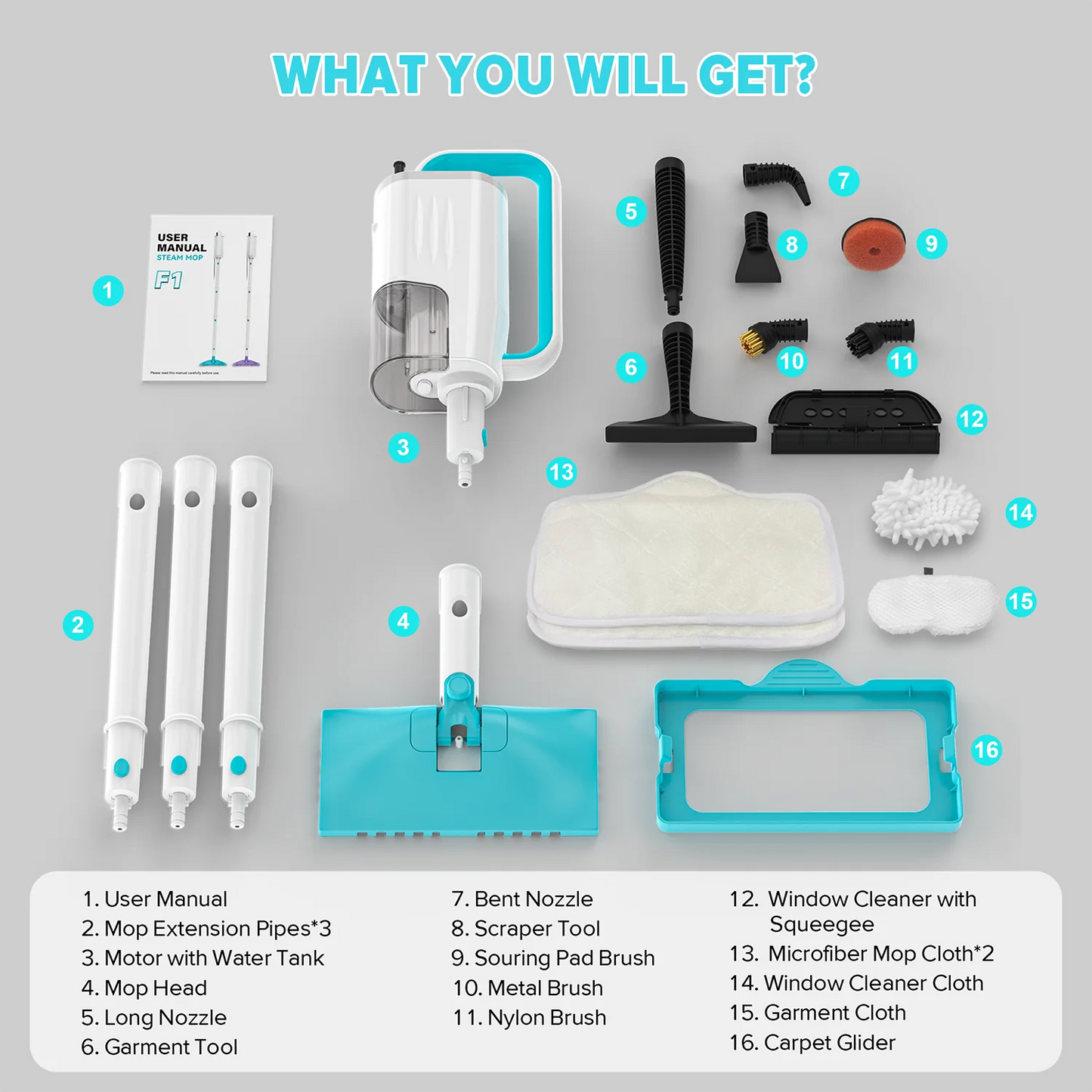 YISORA F1 Steam Mop 1200W Detachable Steam Cleaner