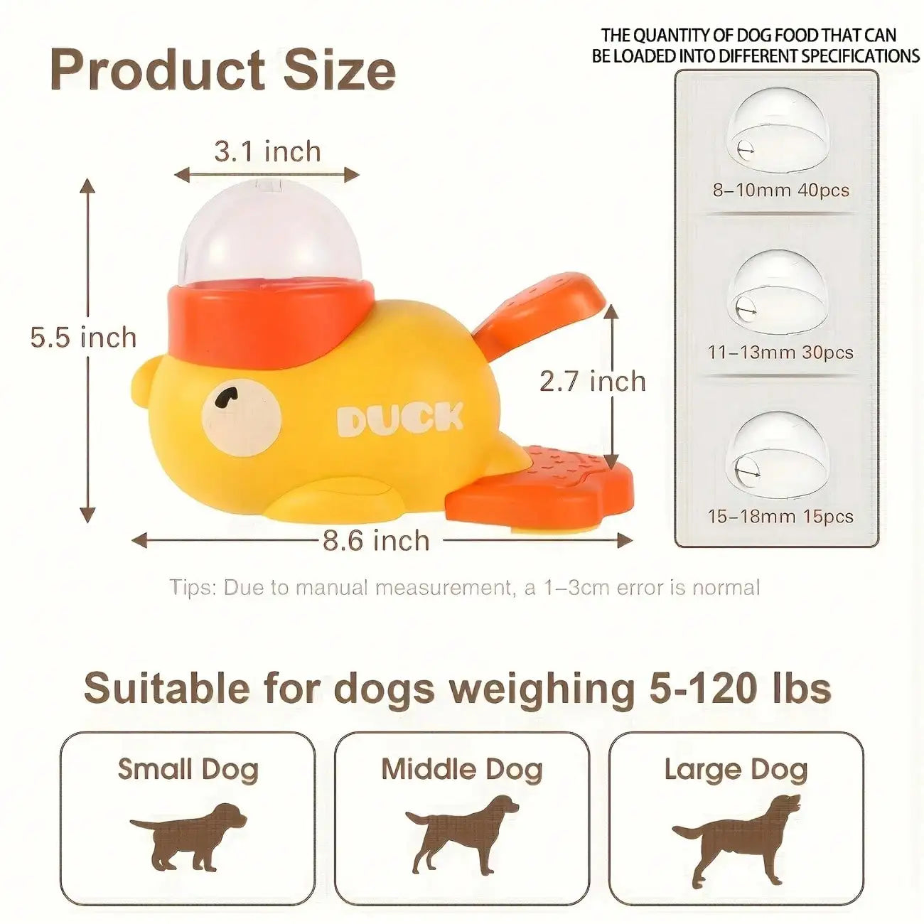 Duck Shaped Dog Interactive Feeder Puzzle Toy