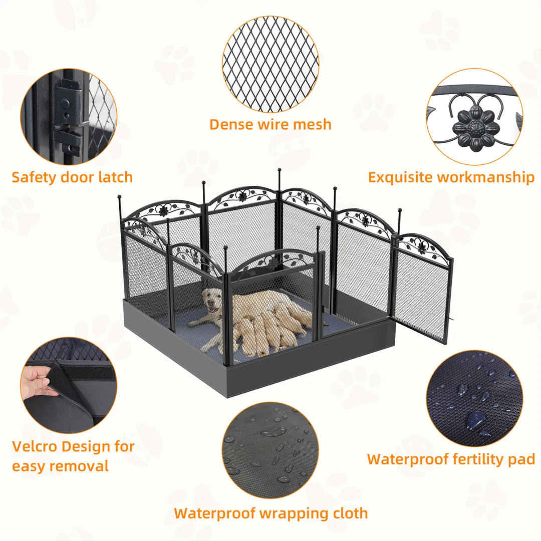 BINGOPAW Heavy Duty Dog Playpen Outdoor Indoor Fence Pad