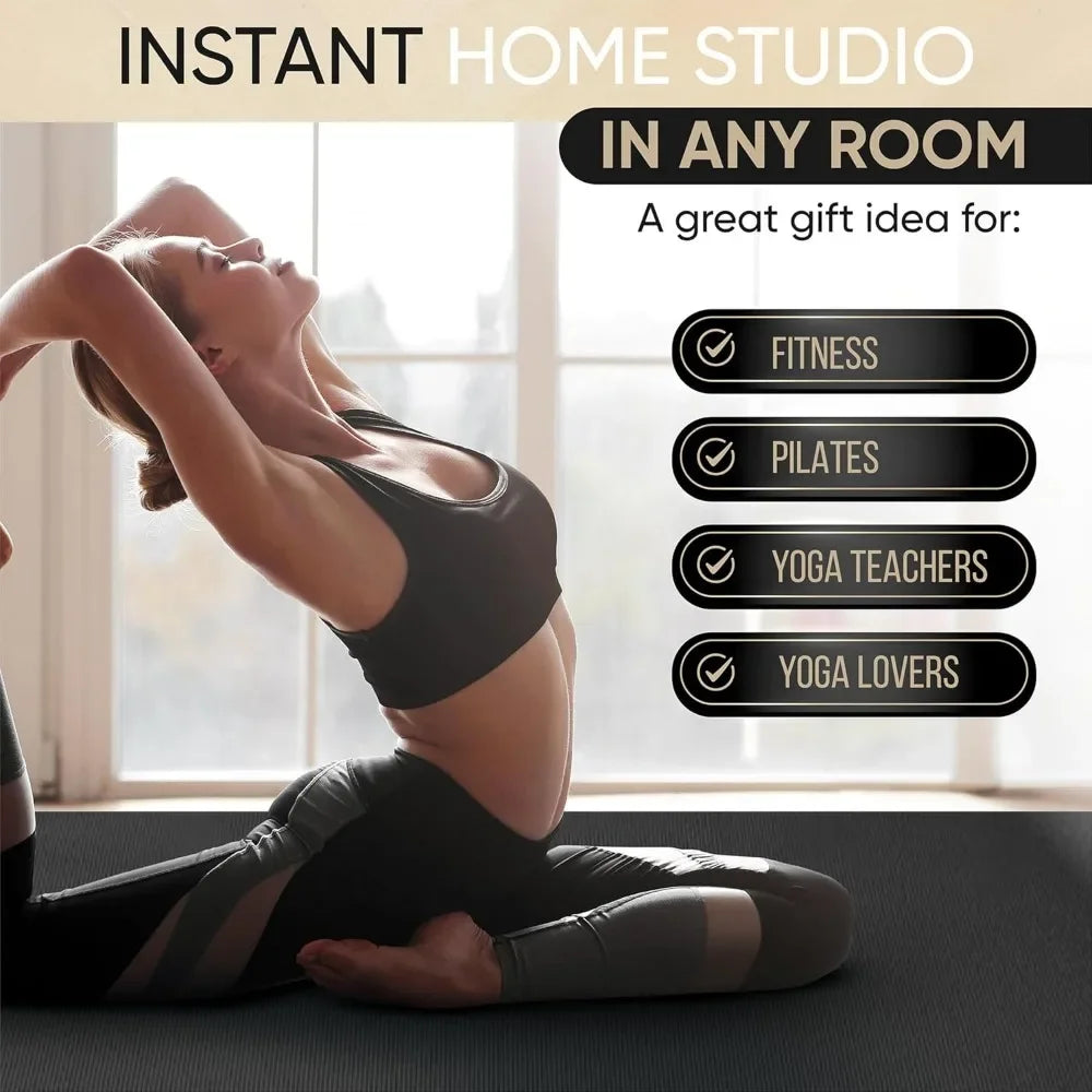 Non Slip Yoga Mat for Home Gym and Barefoot Stretching