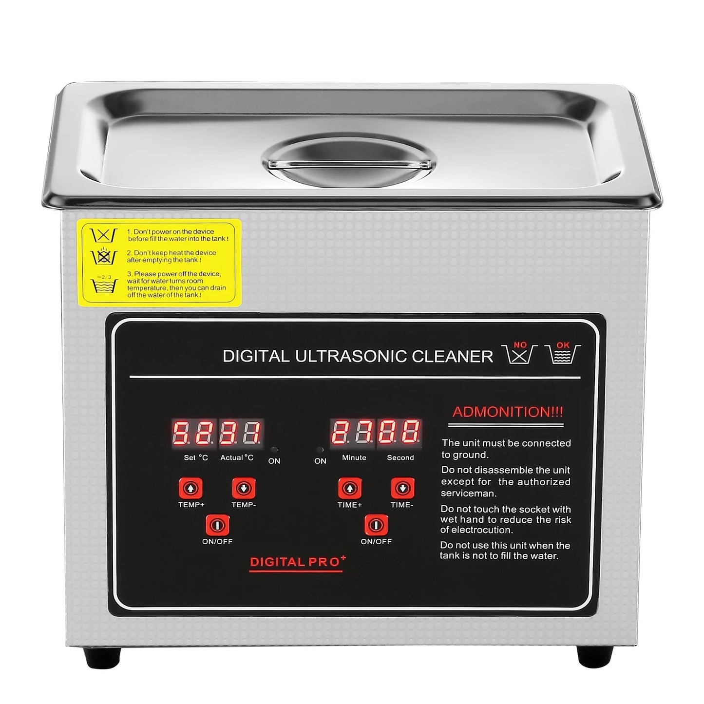 SucceBuy Ultrasonic Cleaner Stainless Steel Portable Heated