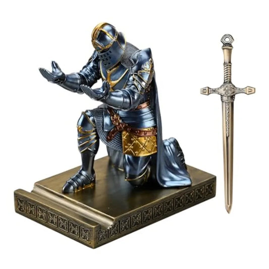 Knight Statue Pen Holder and Phone Stand