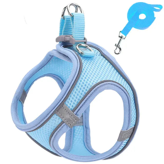 Reflective Cat Harness And Leash Set Adjustable