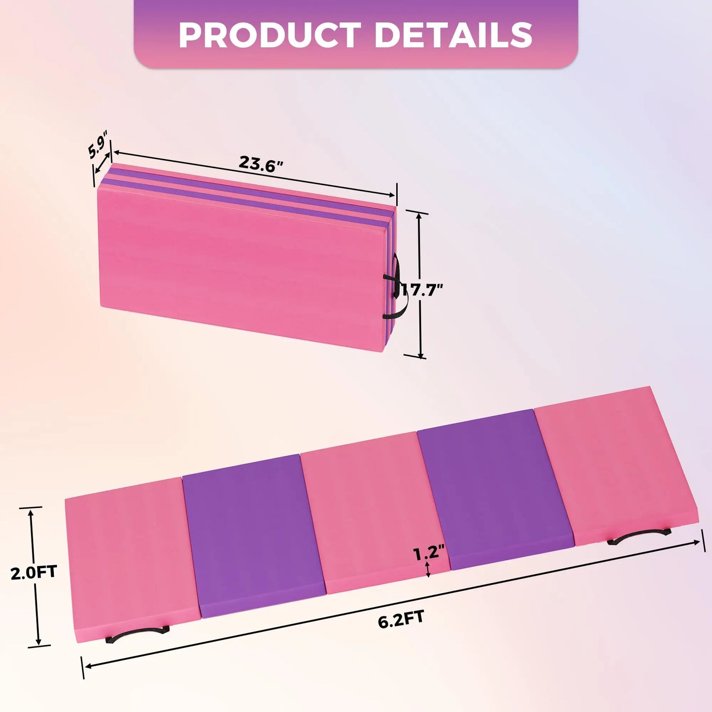 HiMISS Gymnastics Mat Foldable Portable Floor Pad
