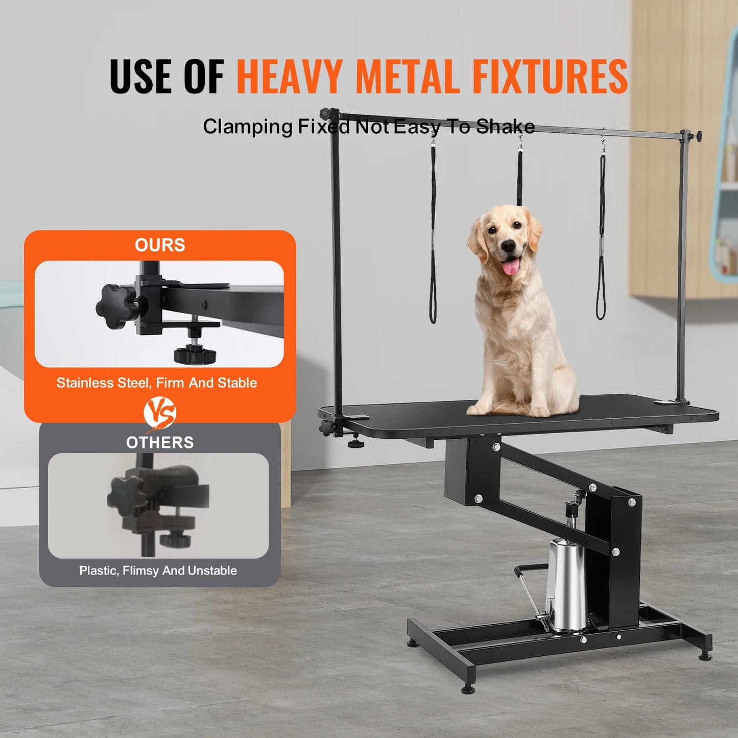 SucceBuy Hydraulic Pet Grooming Table With Arm